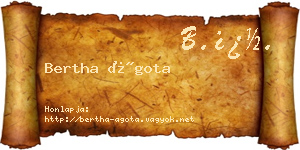 Bertha Ágota névjegykártya