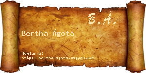 Bertha Ágota névjegykártya